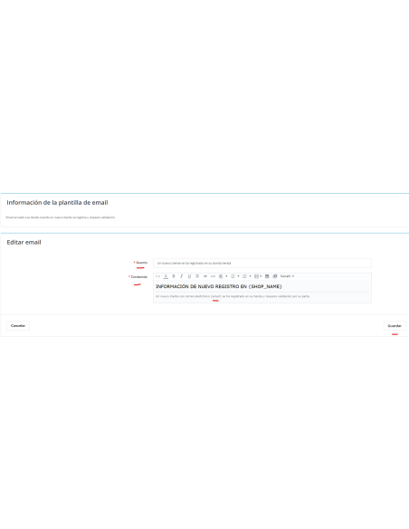 plantillas de email, con asunto y contenido modificable por idioma2