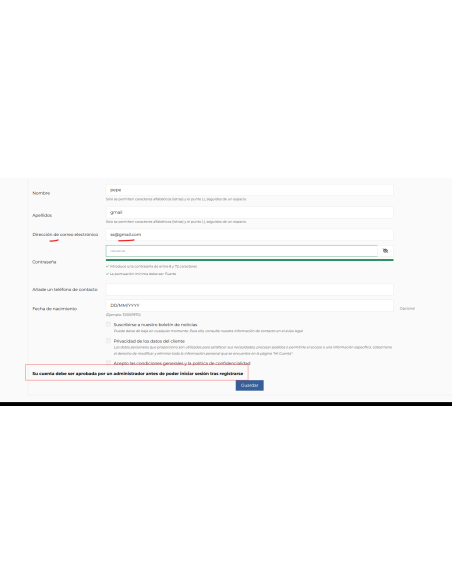 registro, texto visible