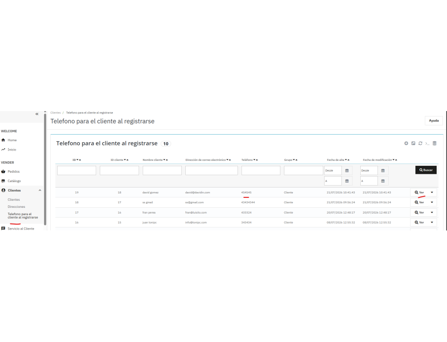 telefono adminController