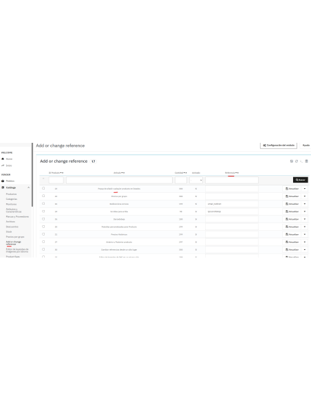 adminController: nombres, opciones y ref + actualizar