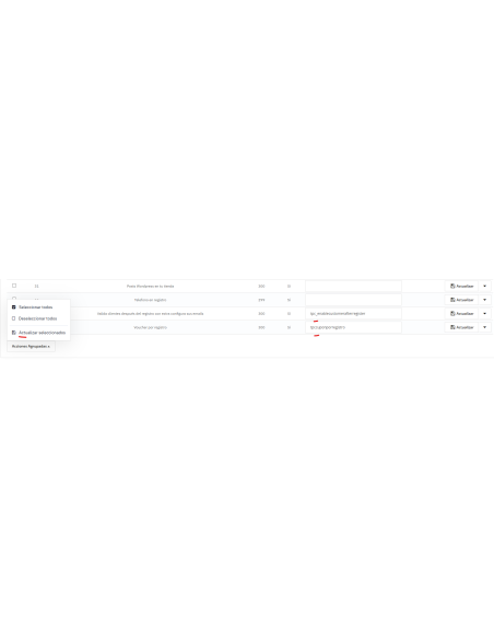 adminController: nombres, opciones y actualiza en batch