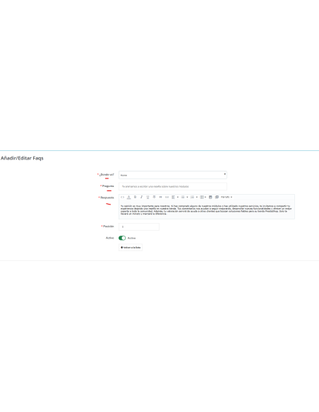 editar una faq en home