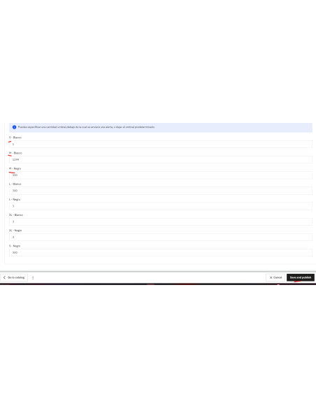 Configuras los umbrales por producto y combinación si tiene