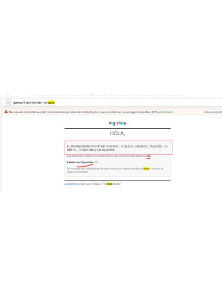 E-mail que recibe el administrador o administradores que configuras
