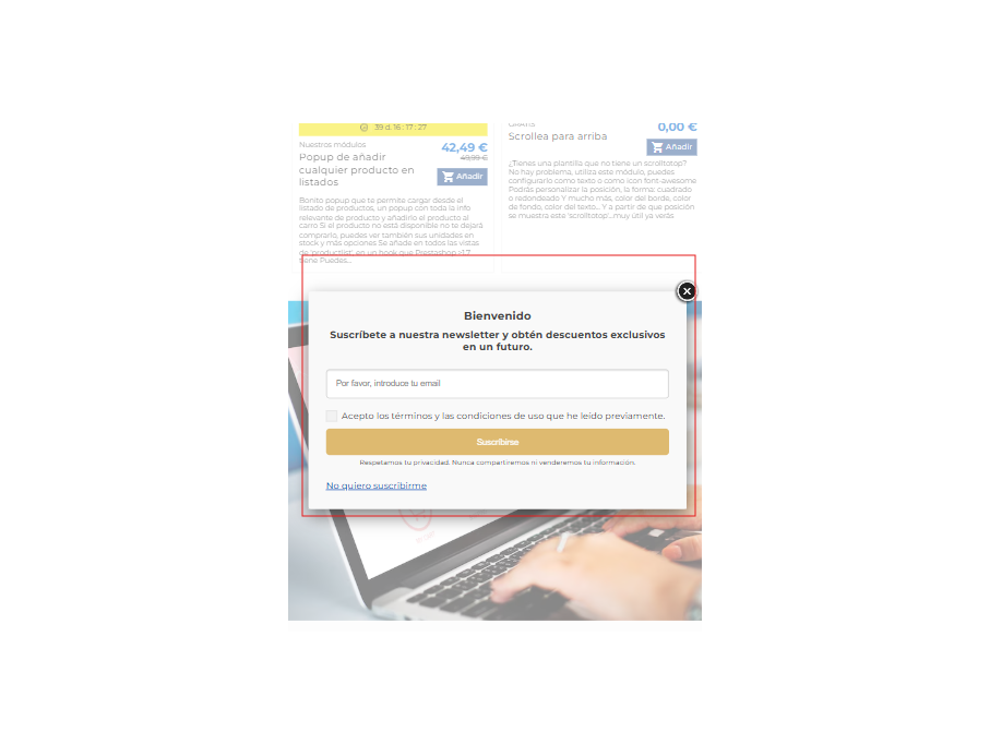 modal en Home Mobile