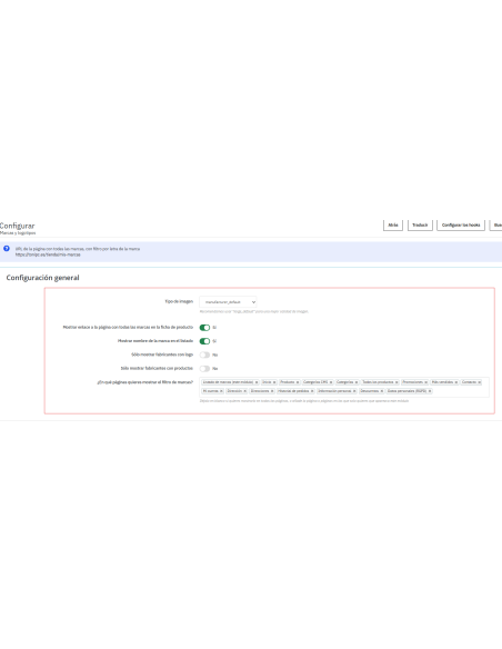 Opciones de configuración