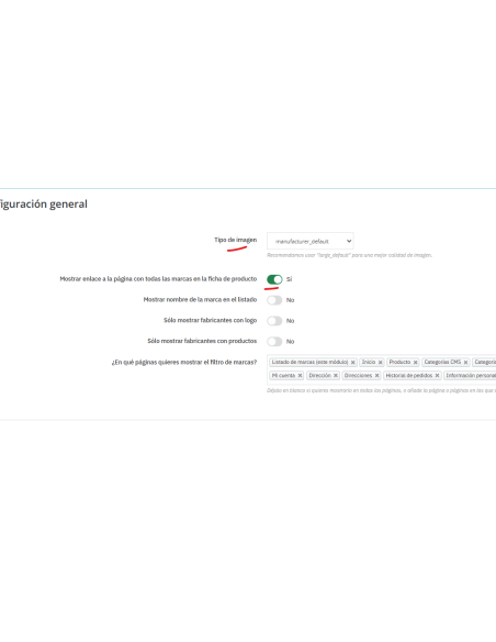 También opción de mostrar marca en productSheet