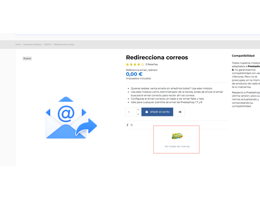 Ejemplo de marca en productSheet