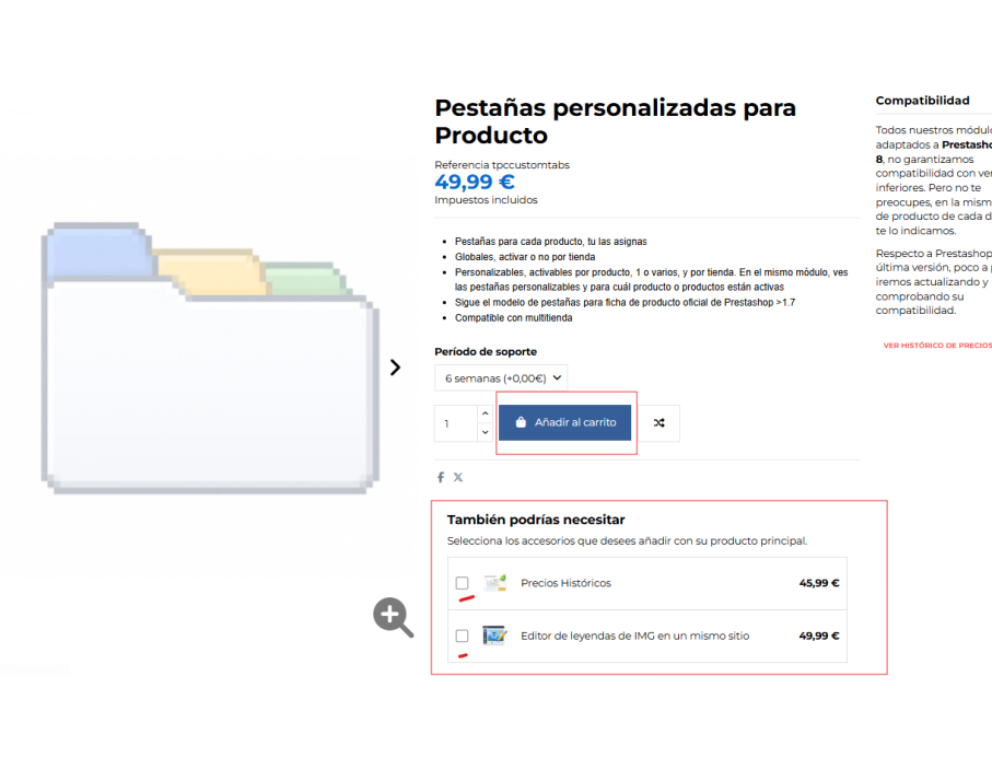 Compra también, añadelos con tu producto principal  | Módulos Toni PC