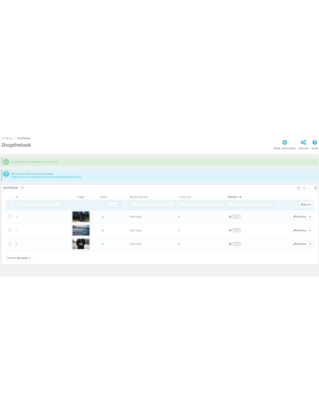 adminController donde añades las img o looks, con texto y links
