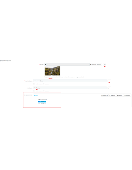Img y links por idioma y por tienda