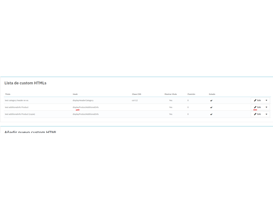 Ejemplo en hook additionalInfo