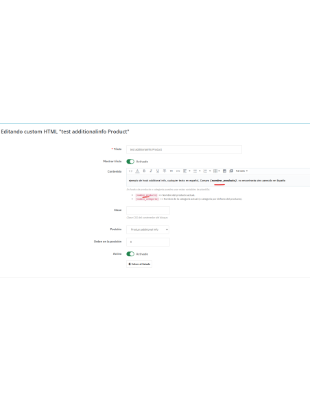Como es de ficha de producto, opción de añadir variable {nombre_producto}