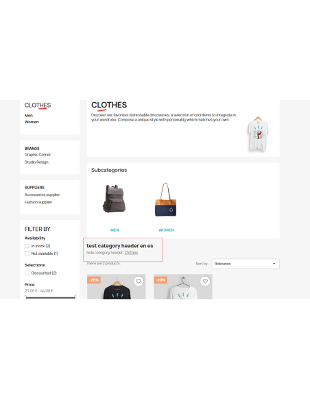Visualización en categoría también con su nombre(otro custom html)