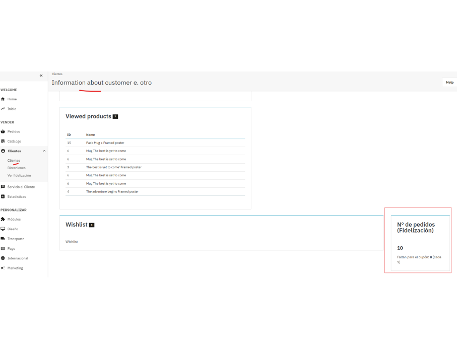administrador en adminCustomers, lo mismo