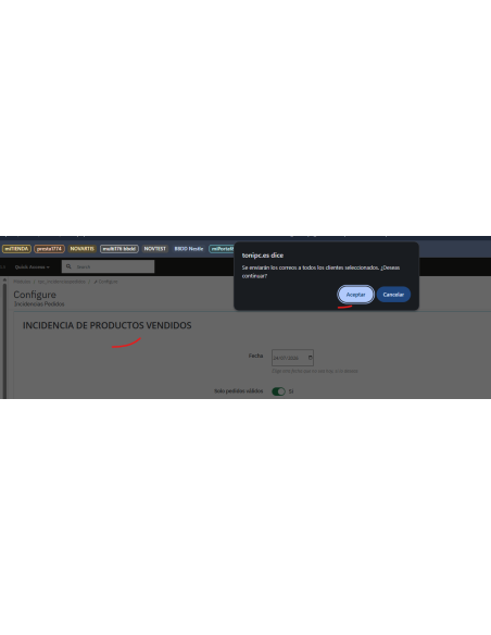 siempre un warning de confirmación