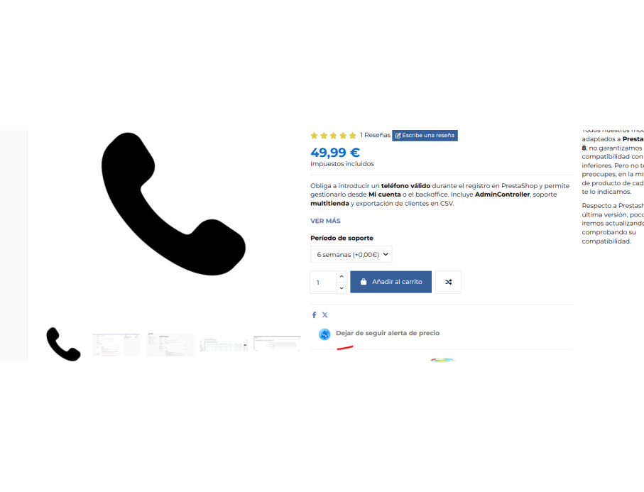 dejar de seguir alerta de precio de producto