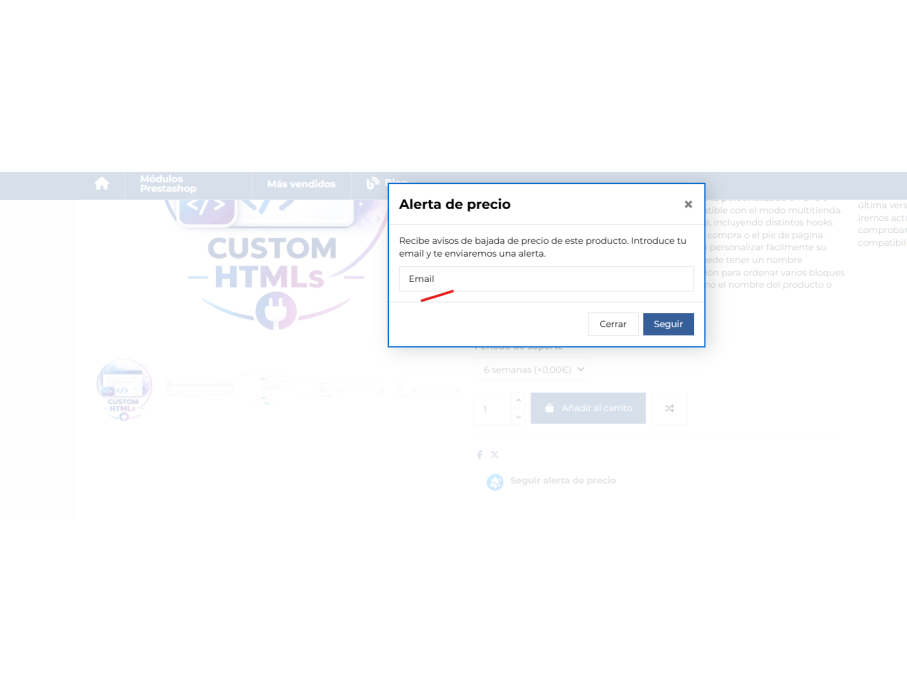 seguir alerta sino eres cliente