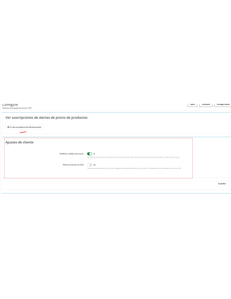 opciones de config Clientes