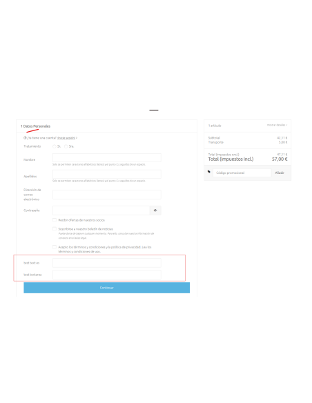 guardar campos en registro en checkout