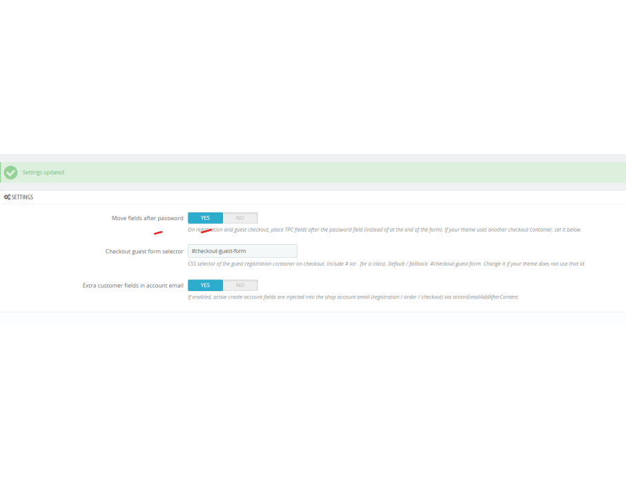 opciones adicionales: en registro después del campo password