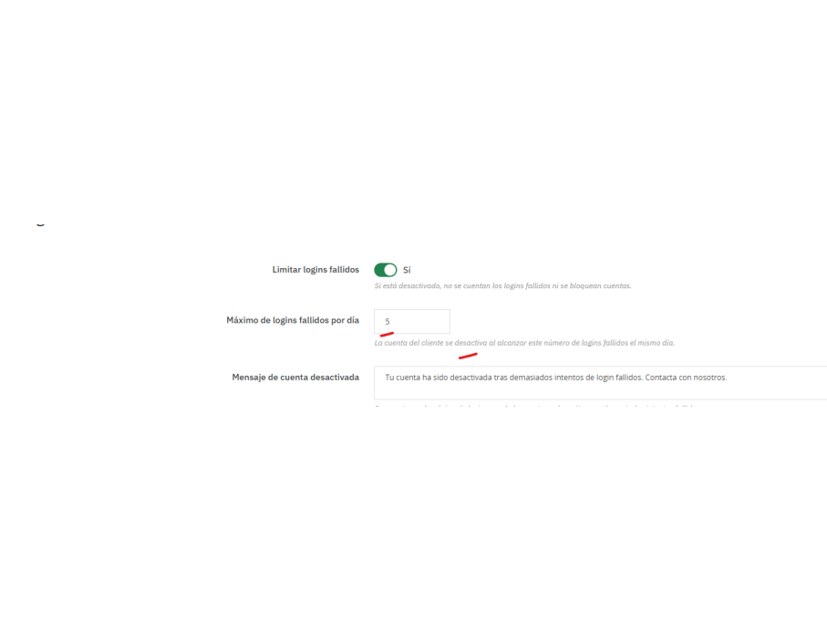 Ejemplo logins fallidos, 5 por dia