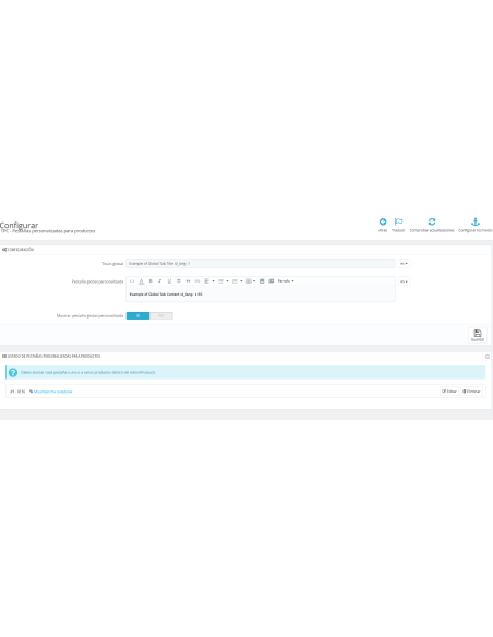 tab global para todos los productos, activo o no