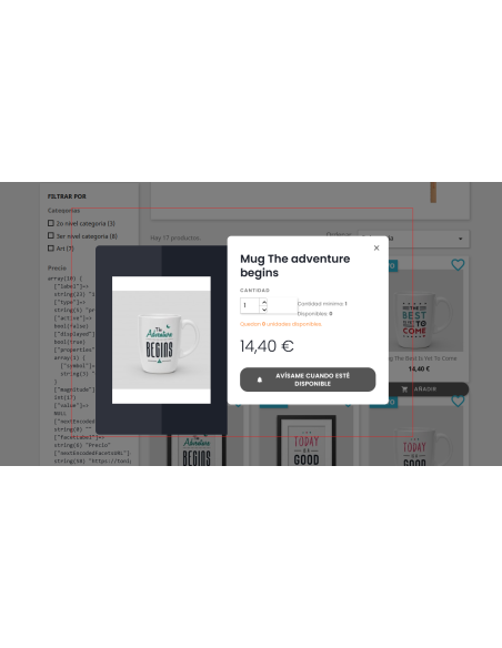 addtocart diseño cantidad 0