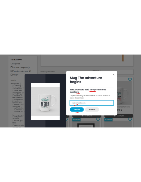 addtocart integración mail alerts