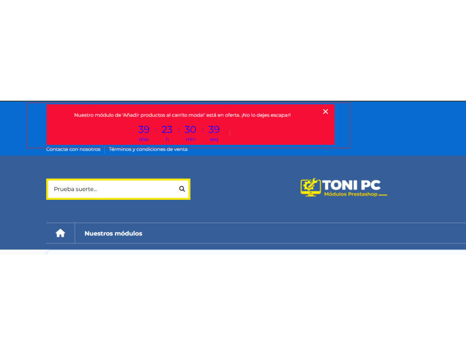 ejemplo countdown tienda cualquiera sin código