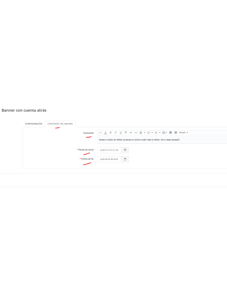 opciones configuración pestaña2, fechas y contenido